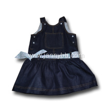 cotton black denim overall dress